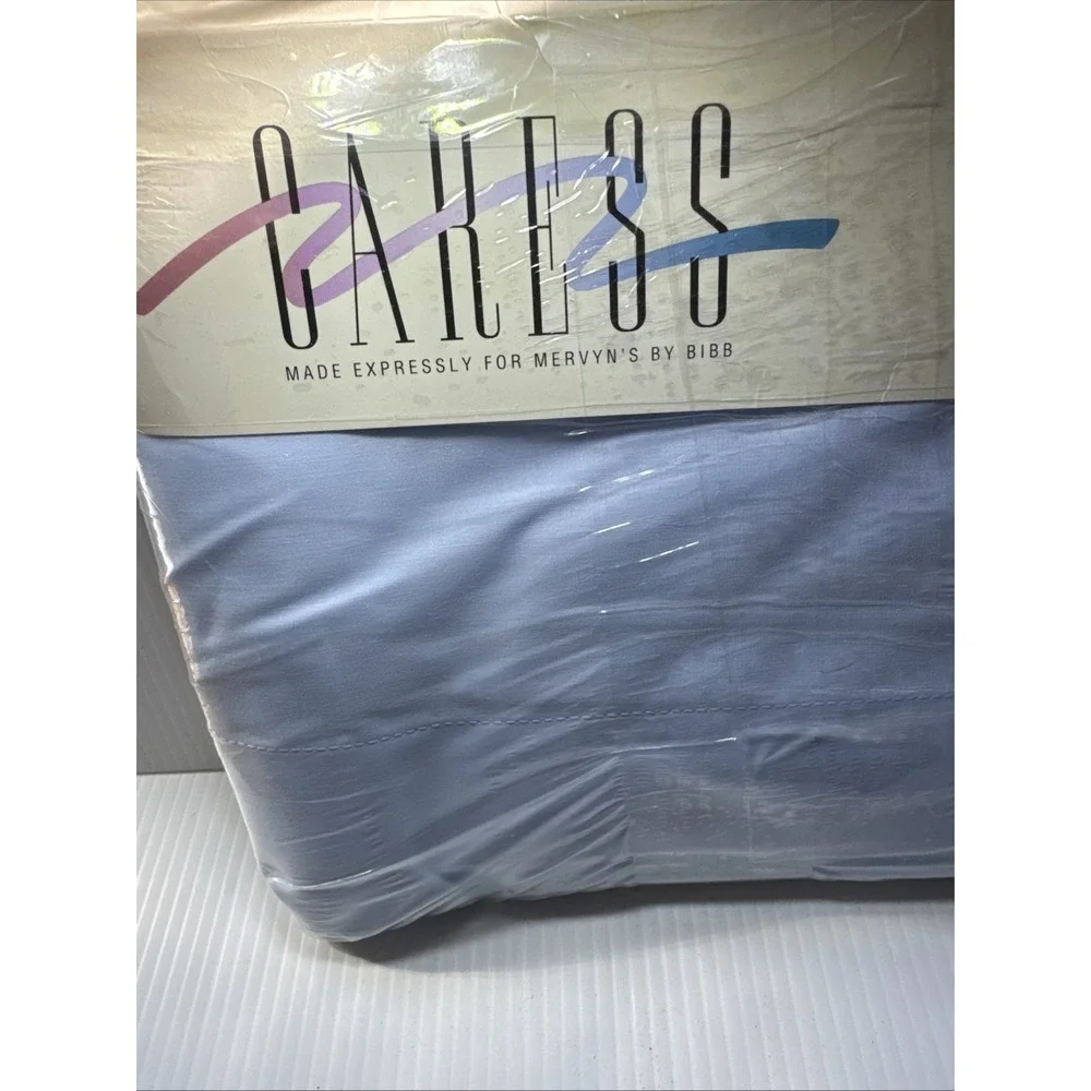 Caress Twin Flat Sheet Light Blue NEW Sealed Orig Package Vintage MERVYN'S USA